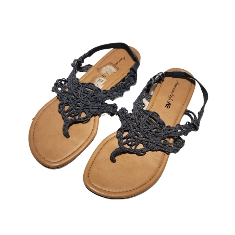 Blue Crocheted American Eagle Sandals